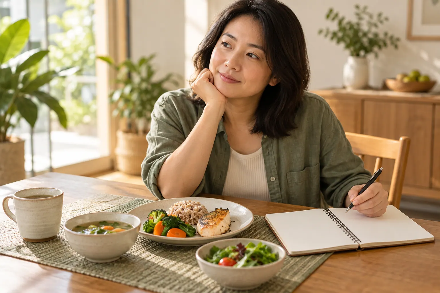 อาหารปริมาณน้อยและสมุดบันทึกประกอบเรื่องอิ่มเร็วและกินได้น้อย